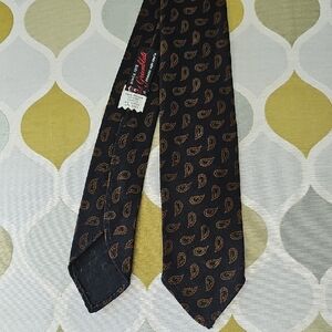 RARE 60s New Haven Skinny Tie 2 1/4 " English Challis Wool PaisleyNat Greenblatt